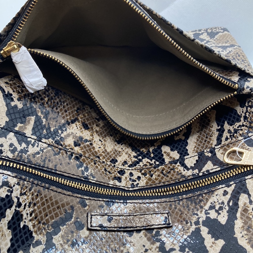 Ann Taylor Multi Color Embossed Python Clutch - N… - image 4